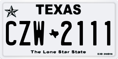 TX license plate CZW2111