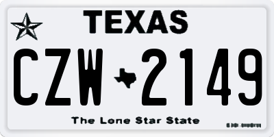 TX license plate CZW2149