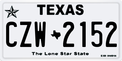 TX license plate CZW2152