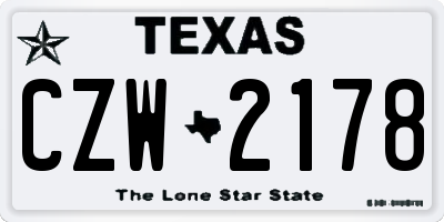 TX license plate CZW2178