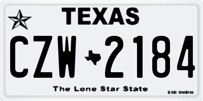 TX license plate CZW2184