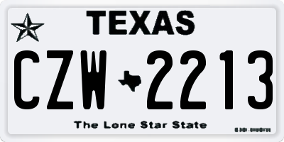 TX license plate CZW2213