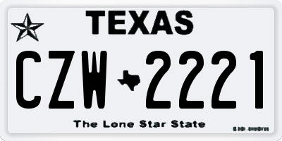 TX license plate CZW2221