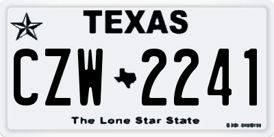 TX license plate CZW2241