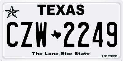 TX license plate CZW2249