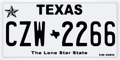 TX license plate CZW2266