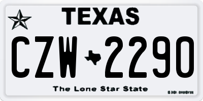 TX license plate CZW2290