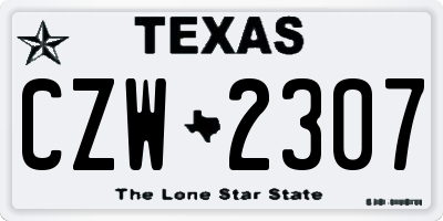 TX license plate CZW2307