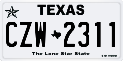 TX license plate CZW2311