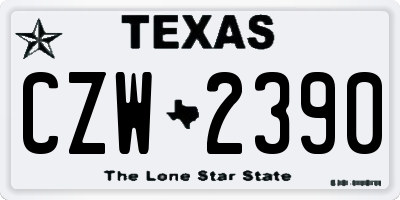 TX license plate CZW2390