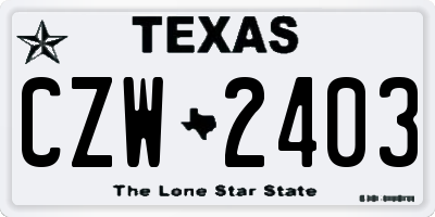 TX license plate CZW2403