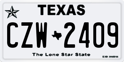 TX license plate CZW2409