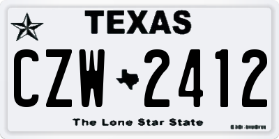 TX license plate CZW2412