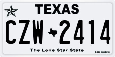 TX license plate CZW2414