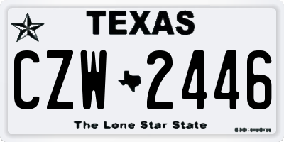 TX license plate CZW2446