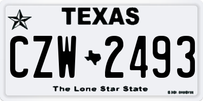 TX license plate CZW2493