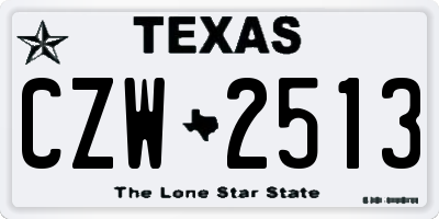 TX license plate CZW2513