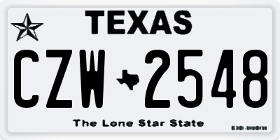 TX license plate CZW2548