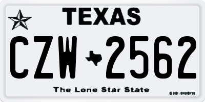 TX license plate CZW2562