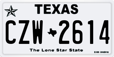 TX license plate CZW2614