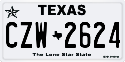 TX license plate CZW2624