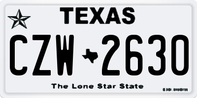 TX license plate CZW2630