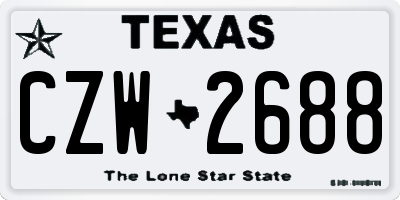 TX license plate CZW2688