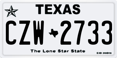 TX license plate CZW2733