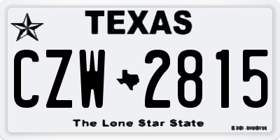 TX license plate CZW2815