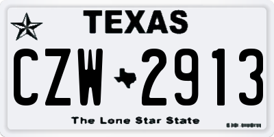 TX license plate CZW2913