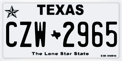 TX license plate CZW2965