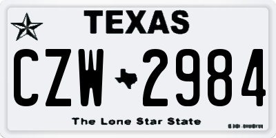 TX license plate CZW2984