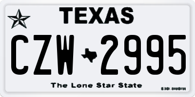 TX license plate CZW2995