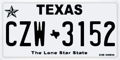TX license plate CZW3152
