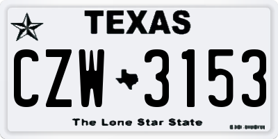 TX license plate CZW3153