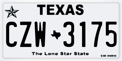 TX license plate CZW3175