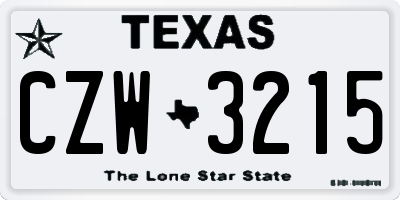 TX license plate CZW3215