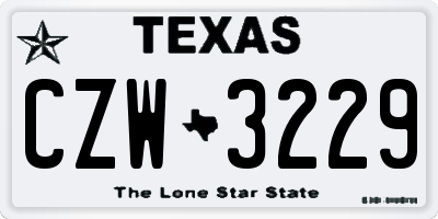 TX license plate CZW3229