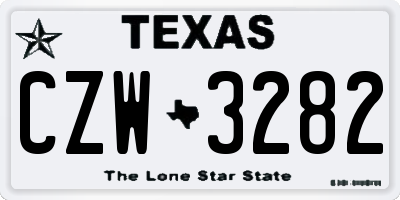 TX license plate CZW3282