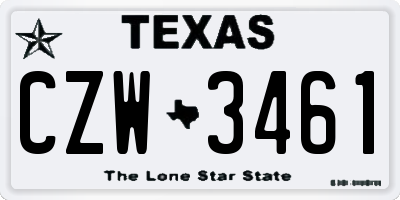 TX license plate CZW3461