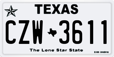 TX license plate CZW3611