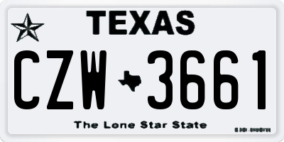 TX license plate CZW3661
