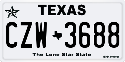 TX license plate CZW3688