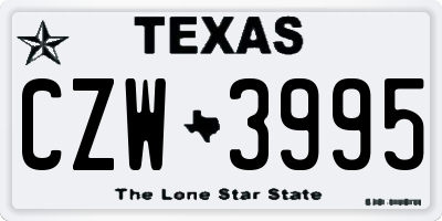 TX license plate CZW3995