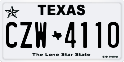 TX license plate CZW4110