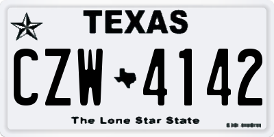 TX license plate CZW4142