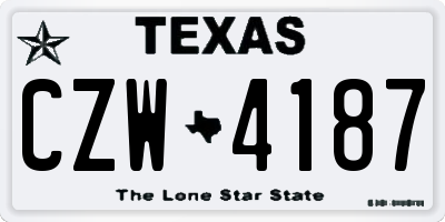 TX license plate CZW4187