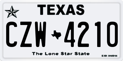 TX license plate CZW4210