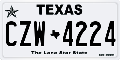 TX license plate CZW4224