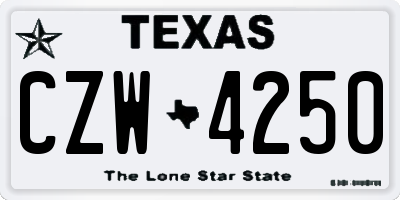 TX license plate CZW4250